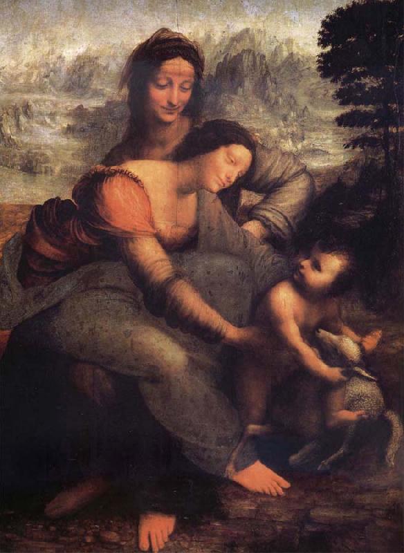 LEONARDO da Vinci The Virgin and the Nino with Holy Ana Germany oil painting art